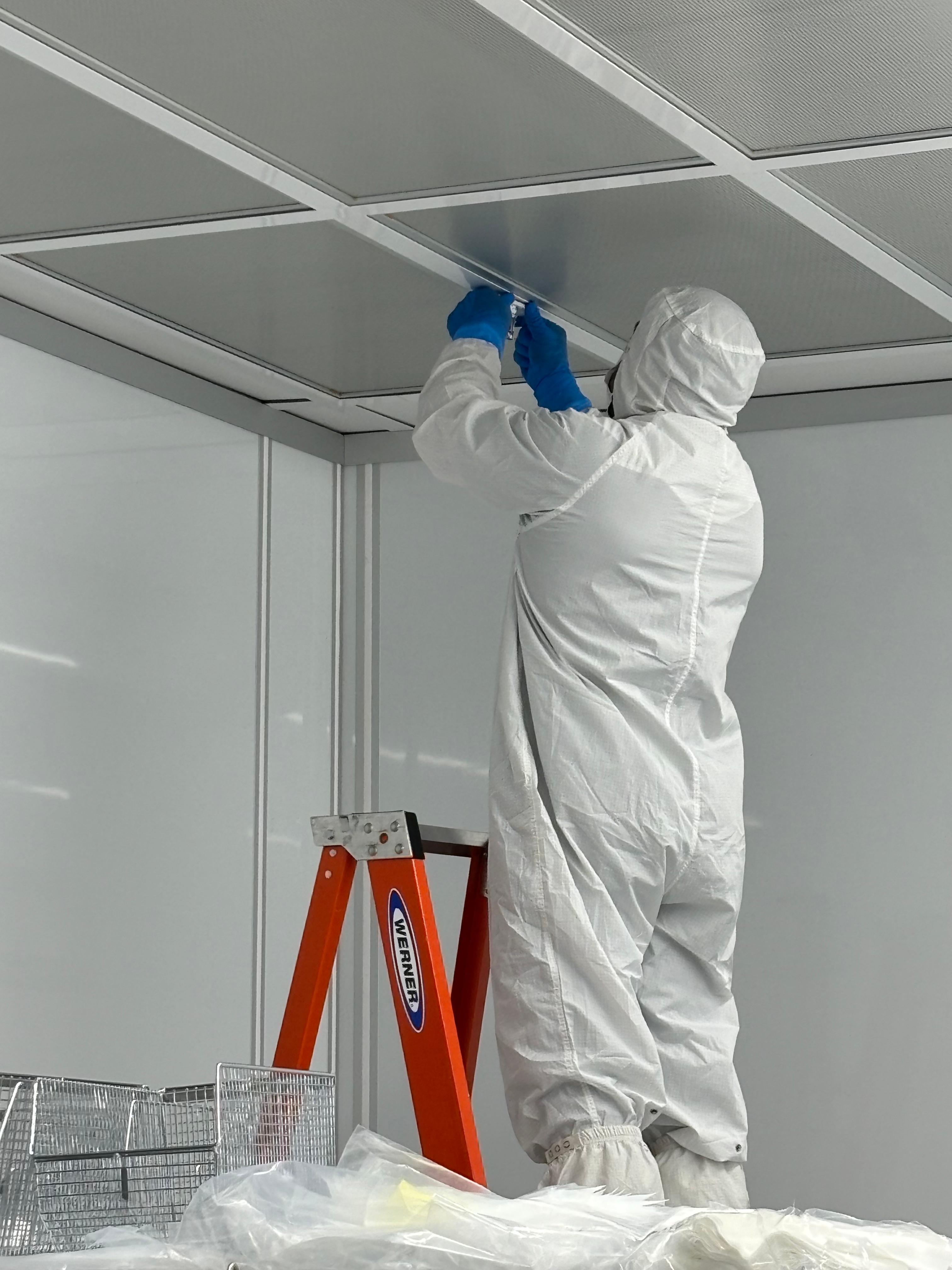 Installing Cleanroom Fire Sprinkler